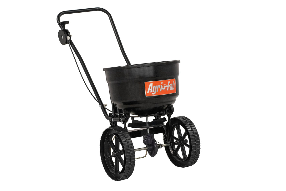 Agri-Fab 45-0566 push spreader with rust-proof hopper for reliable seed distribution.