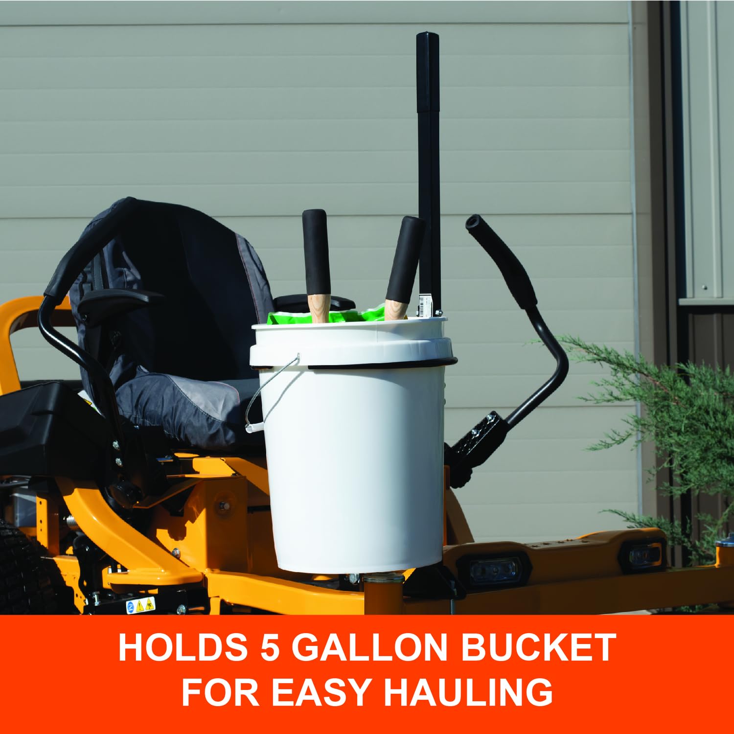 Agri-Fab debris-haul ready bracket supports yard cleanup.