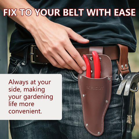 AGRICUT leather sheath provides durable storage and safe blade protection.