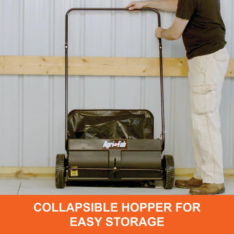 Agri-Fab 45-0218 26-inch lawn sweeper bag full status emphasizes capacity awareness