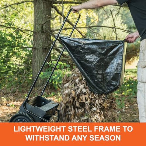 Agri-Fab 45-0218 26-inch lawn sweeper hopper attached image shows ready debris collection