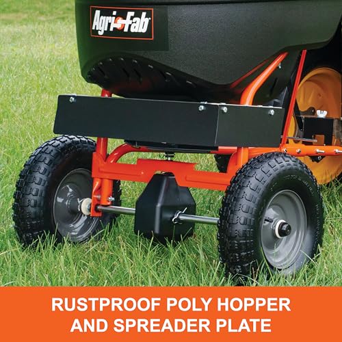 Agri-Fab 45-0527 flow control on seat enables precise material application.