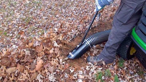 Agri-Fab compatible with Mow-N-Vac and Chip-N-Vac for versatile cleanup.
