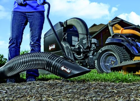 Agri-Fab remote hose works with lawn vacuums for quick debris pickup.