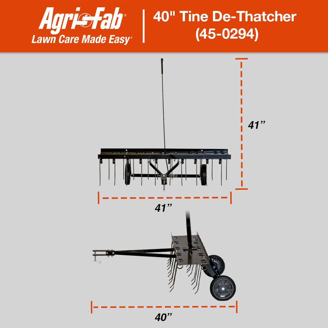 Agri-Fab transport handle makes raising and lowering tines effortless.