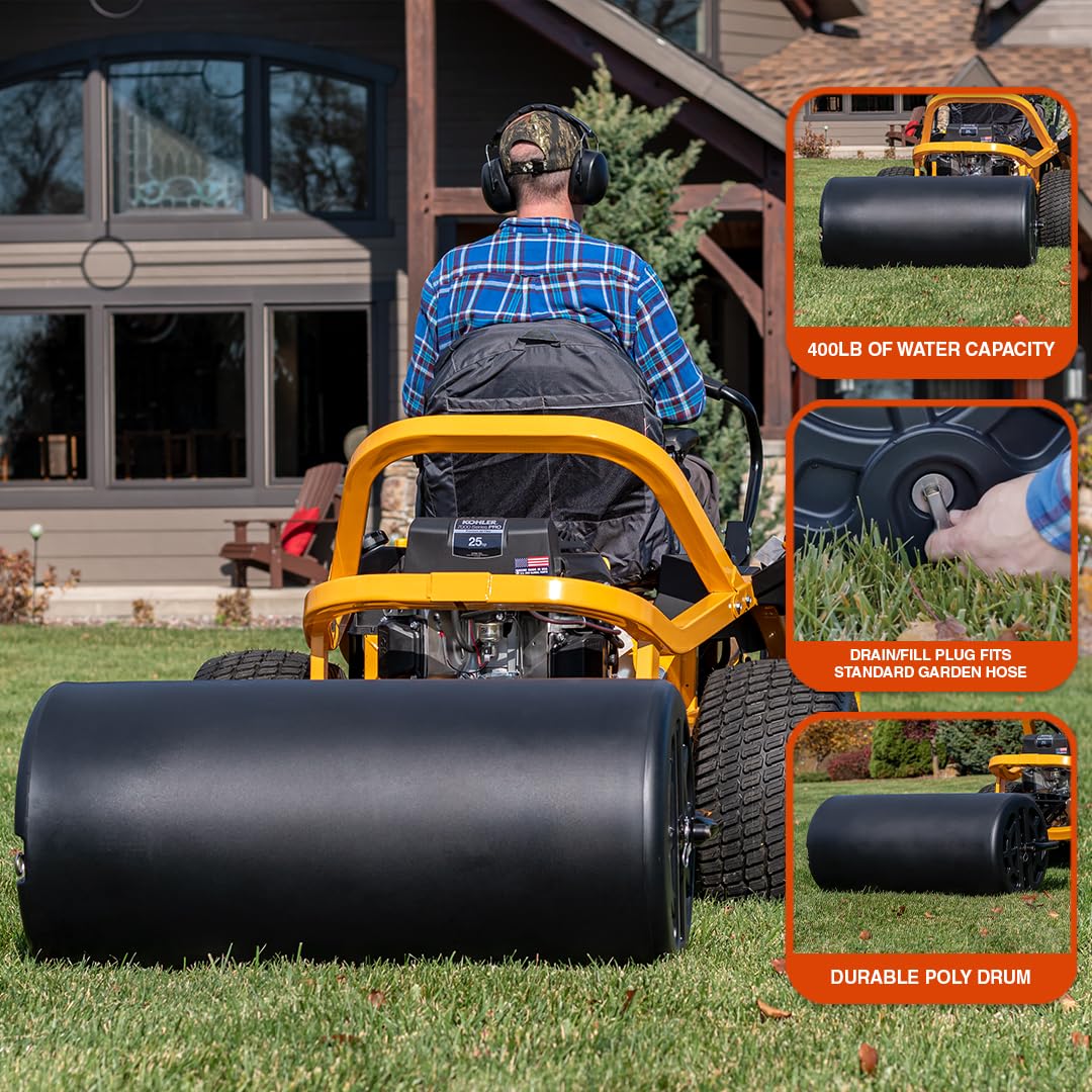 Agri-Fab tow-behind compatibility with lawn tractors for easy operation.