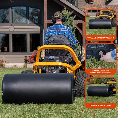 Agri-Fab tow-behind compatibility with lawn tractors for easy operation.