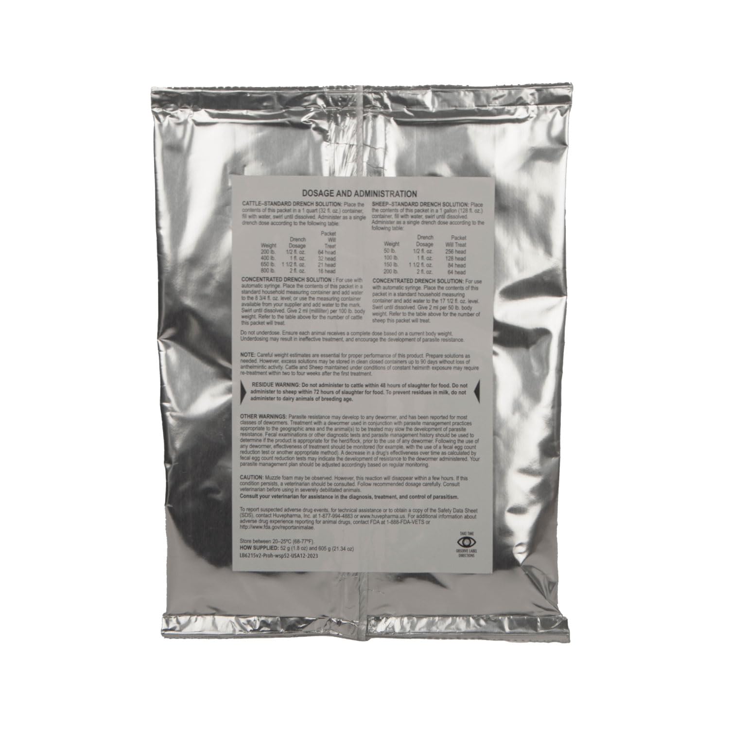 Agrilabs Prohibit drench powder dissolving in water for quick, single-dose administration.