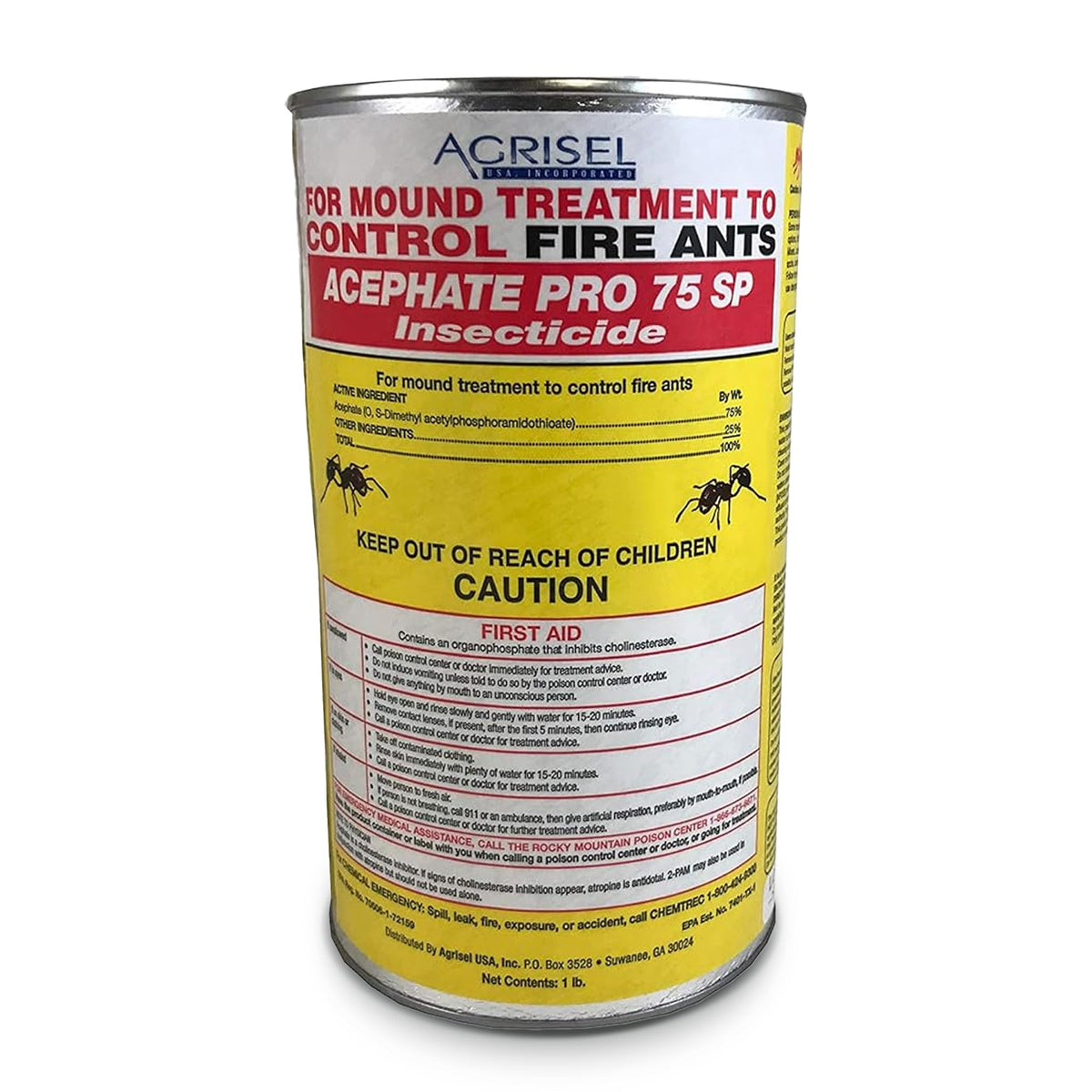 Agrisel Acephate Pro 75 SP bottle for efficient mound treatment and pest control.