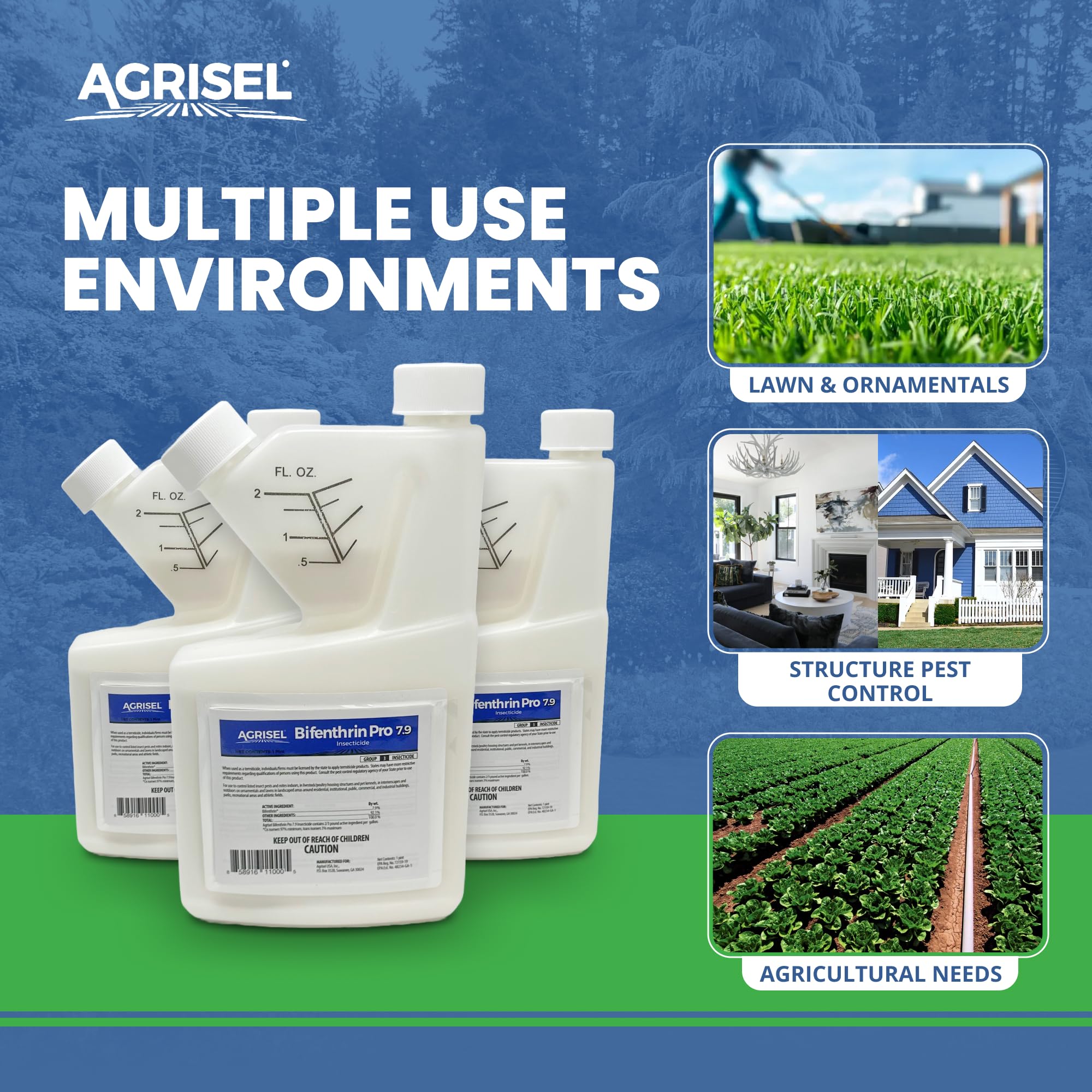 Included Agrisel gloves 3-pack for safe handling during application