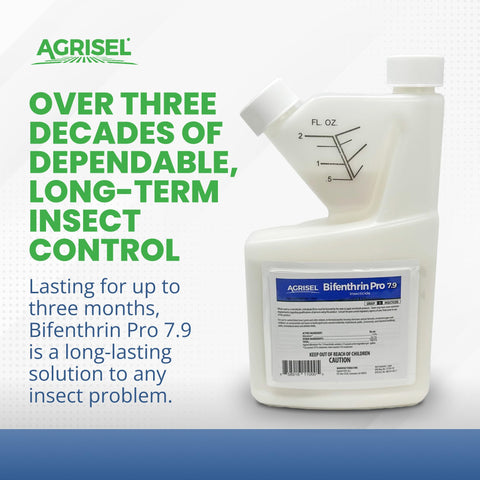 Spray application of Agrisel Bifenthrin Pro 7.9 on lawn and plants