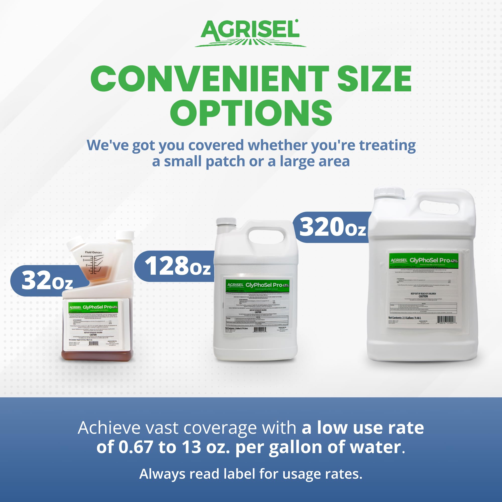32-ounce GlyPhoSel Pro packaging designed for small and large areas