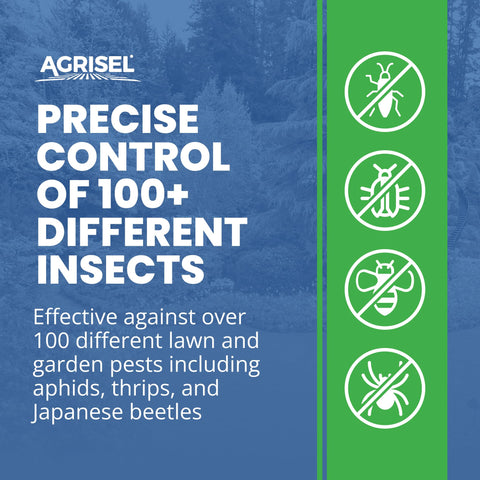 Close-up of Agrisel ImidaPro 2SC bottle label with usage directions for outdoor use
