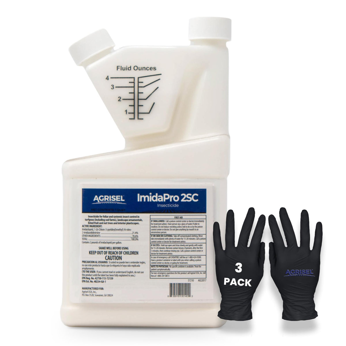 Agrisel ImidaPro 2SC bottle being poured for broad-spectrum lawn pest control