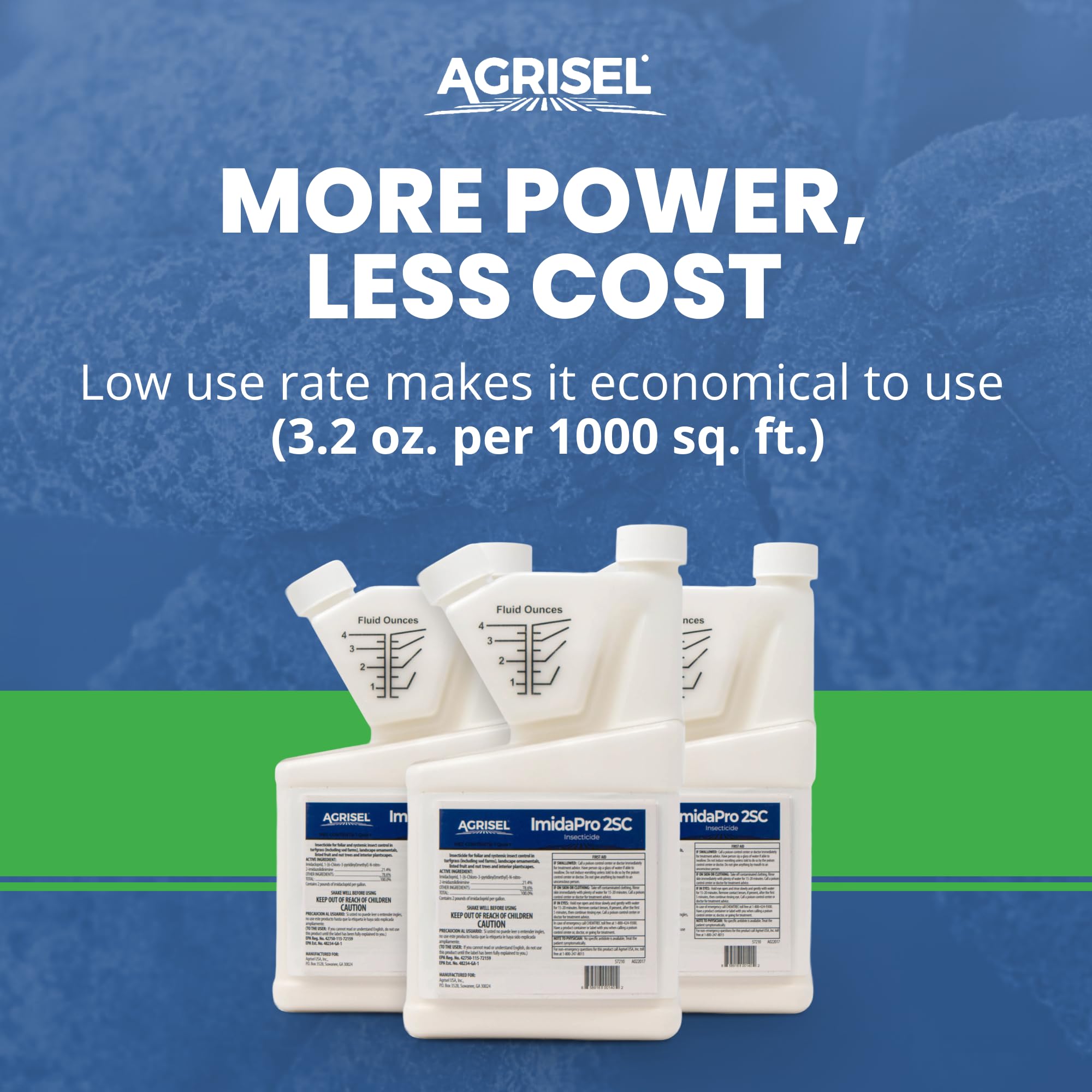 Broad-spectrum pest protection shown on a lush lawn with Agrisel ImidaPro 2SC