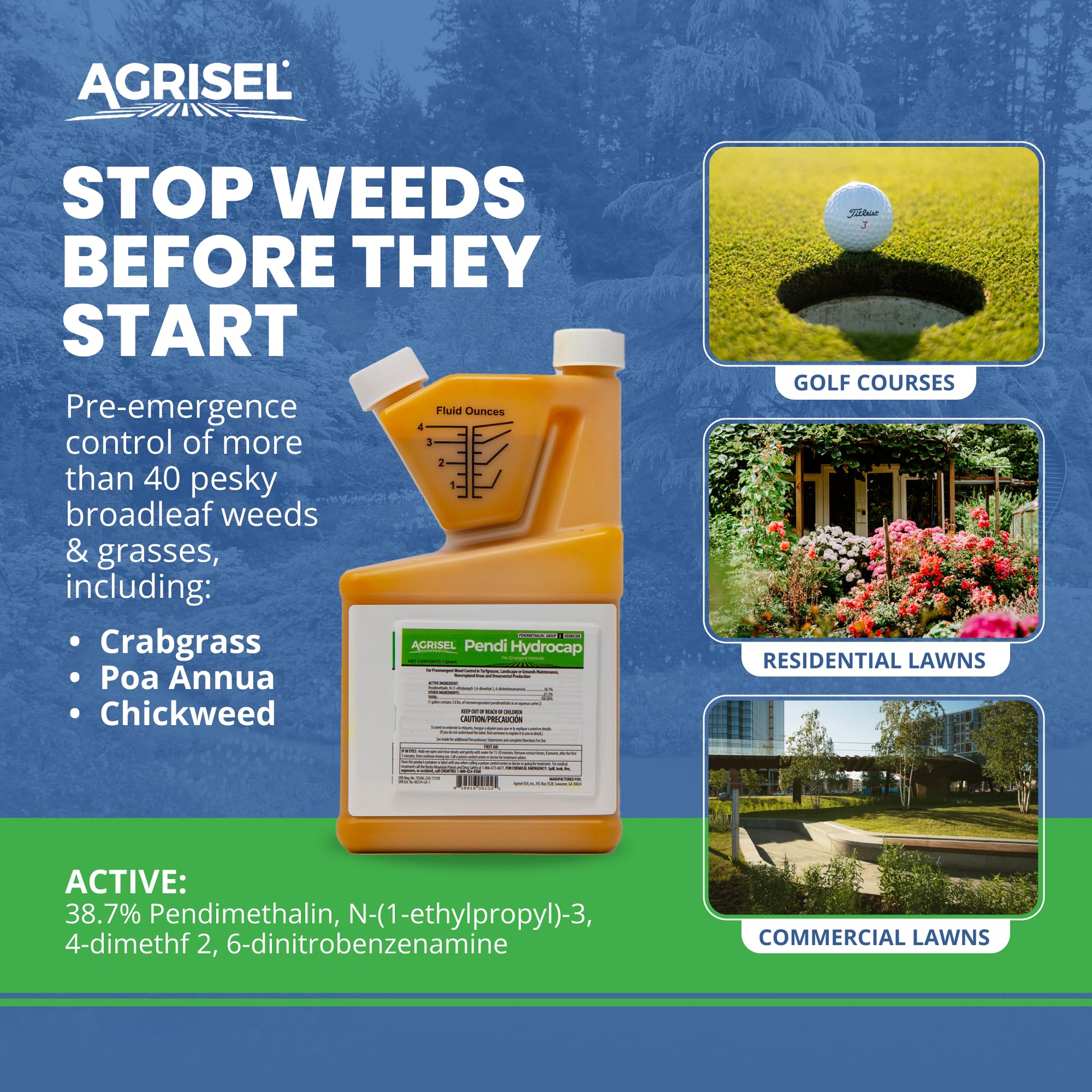 Agrisel Pendi Hydrocap bottle pour shows easy application for uniform coverage