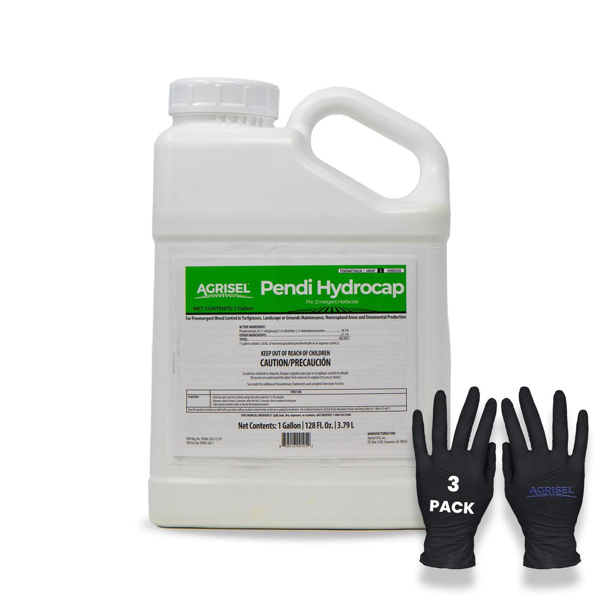 Agrisel Pendi Hydrocap Weed Killer bottle front, EPA-approved lawn care formula.