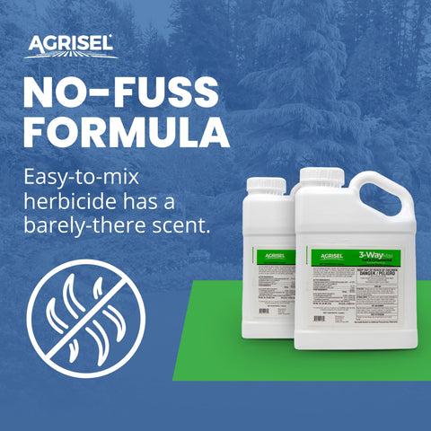 Agrisel product safe on labeled lawn types shown for outdoor use