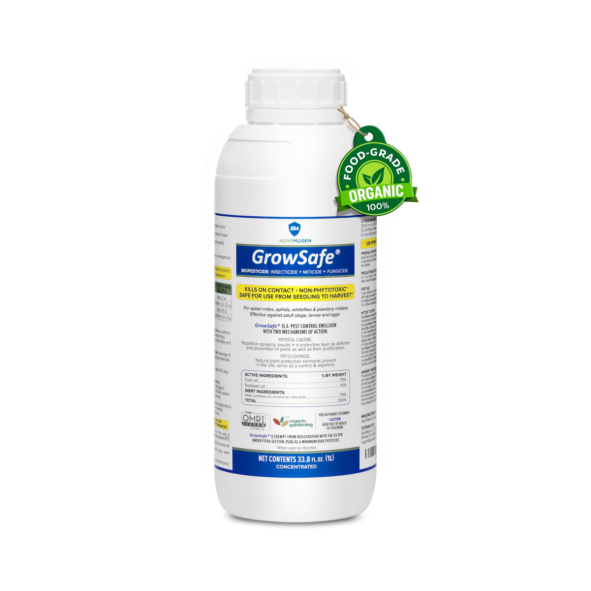 AgroMagen GrowSafe bottle pour for easy, non-toxic garden pest control.