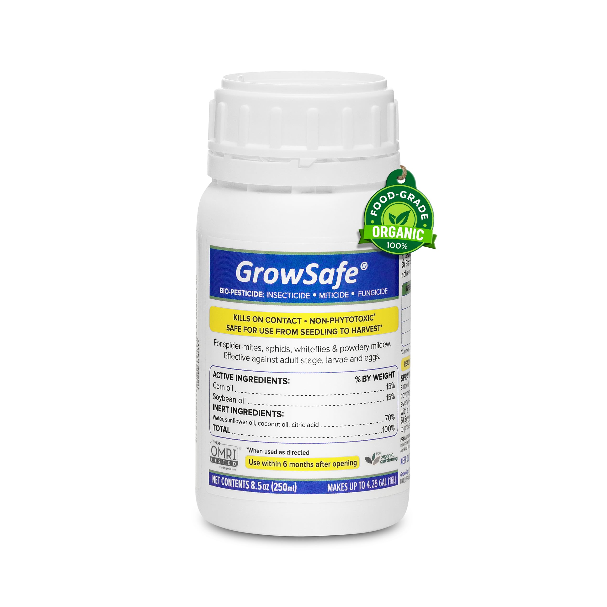 AgroMagen GrowSafe bottle pour showing easy mixing for organic pest control.