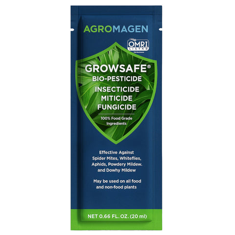 Powdery mildew treated area after GrowSafe spray demonstrates mildew suppression.