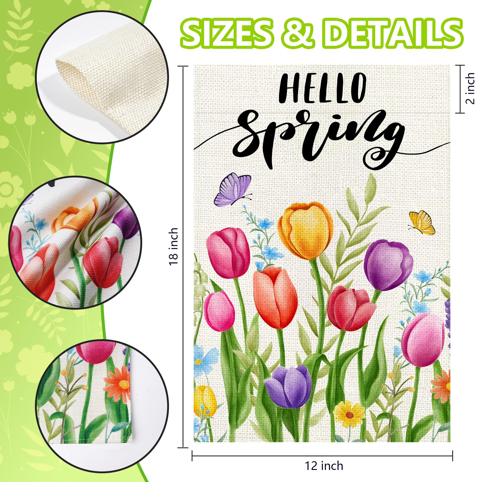 Agroon Hello Spring flag easy installation on flag pole using sleeve