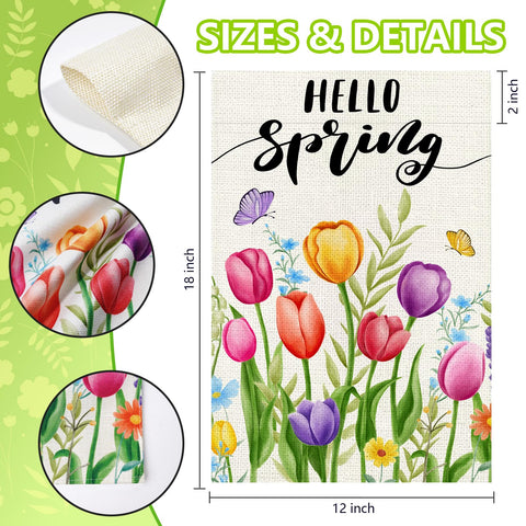 Agroon Hello Spring flag easy installation on flag pole using sleeve