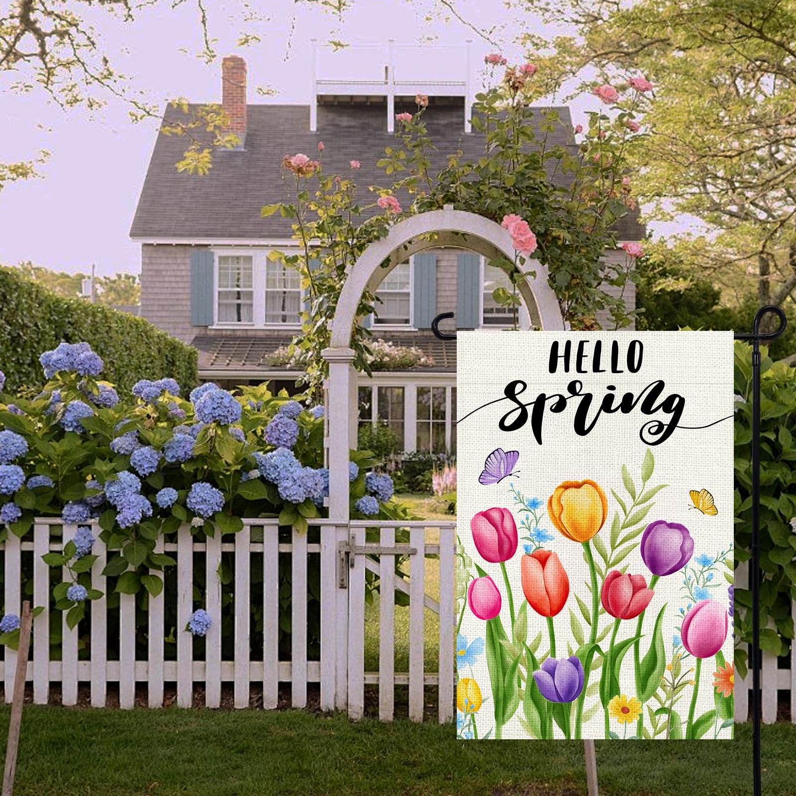 Agroon Hello Spring flag weather-resistant polyester for lasting color outdoors