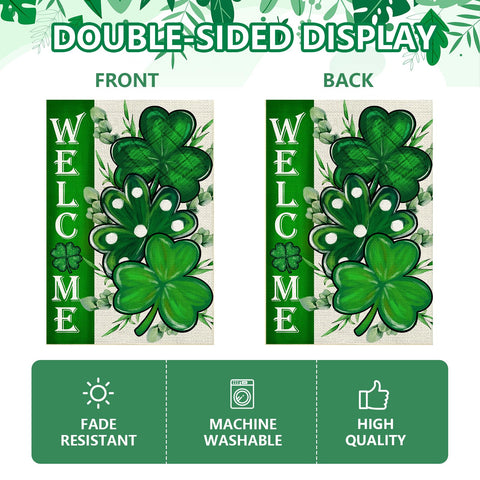 Agroon St Patrick's Day flag with bright colors for festive lawn display.