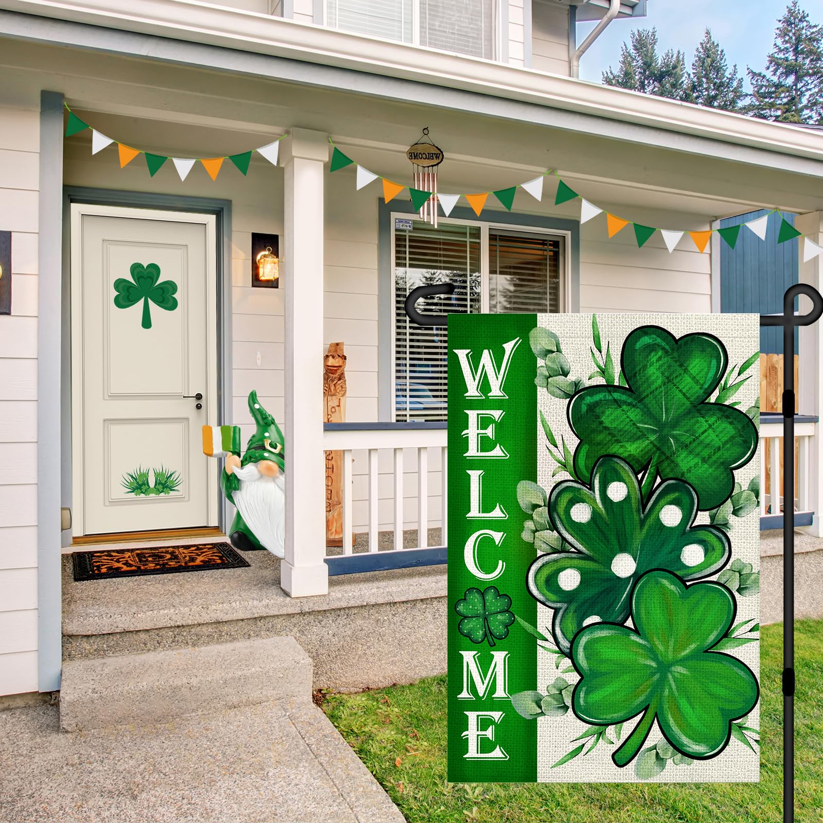Agroon flag fluttering in the wind, ideal for porches and patios.