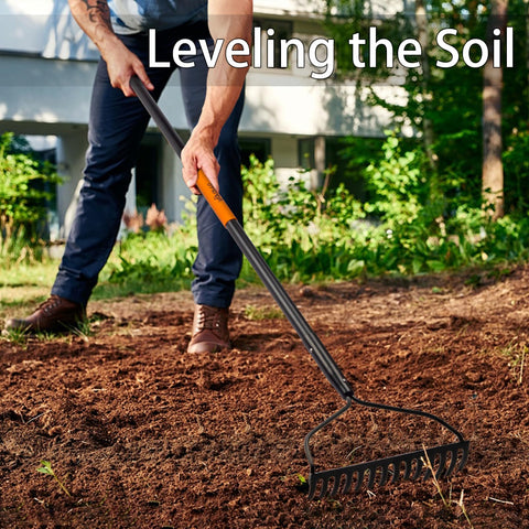 AgroPro fiberglass handle features two non-slip grips for comfortable, reduced hand fatigue.