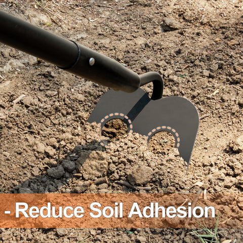 AgroPro garden hoe high-carbon steel head delivers wear resistance and rustproof performance.