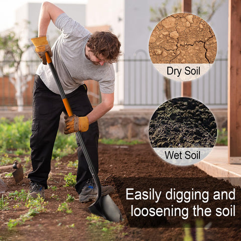 AgroPro Heavy Duty Shovel head is rust resistant steel for durability.