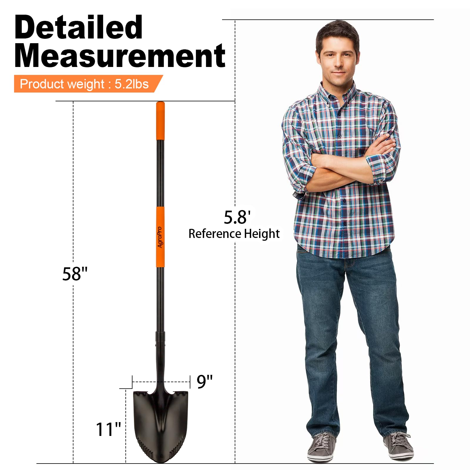 AgroPro Heavy Duty Shovel in garden use for digging and transplanting.