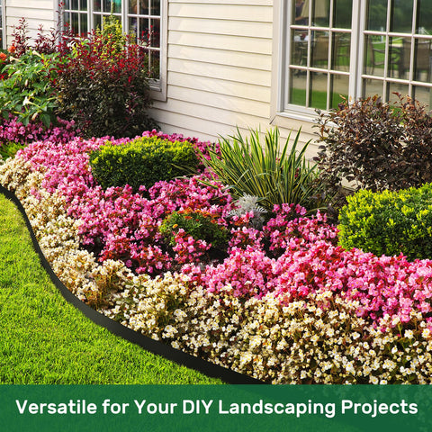 AGTEK flower bed border kit keeps mulch contained and neat