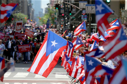 AGUIFLGS Puerto Rico flag displayed outdoors for pride and tribute