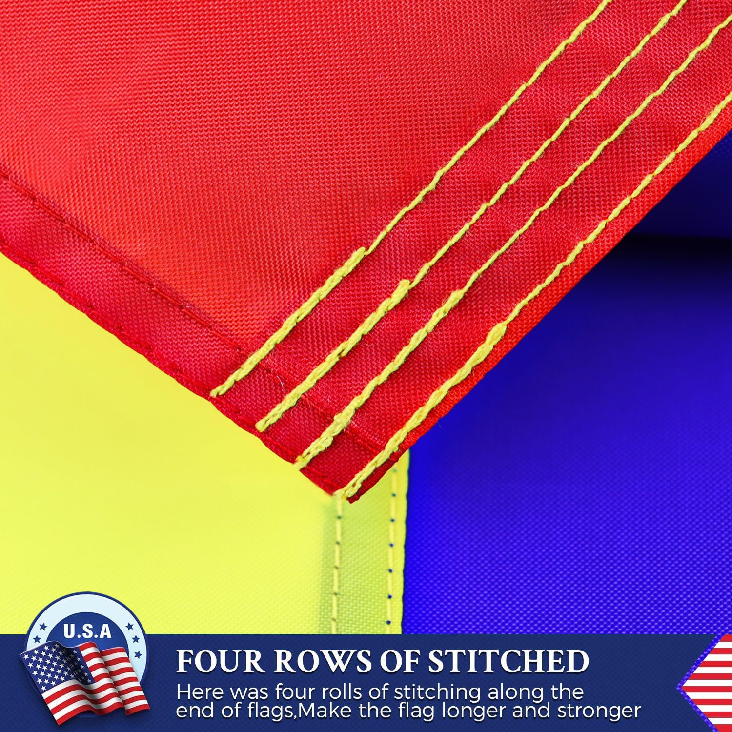 AGUIFLGS Venezuela flag four-stitched hemming ensures long-lasting seams.