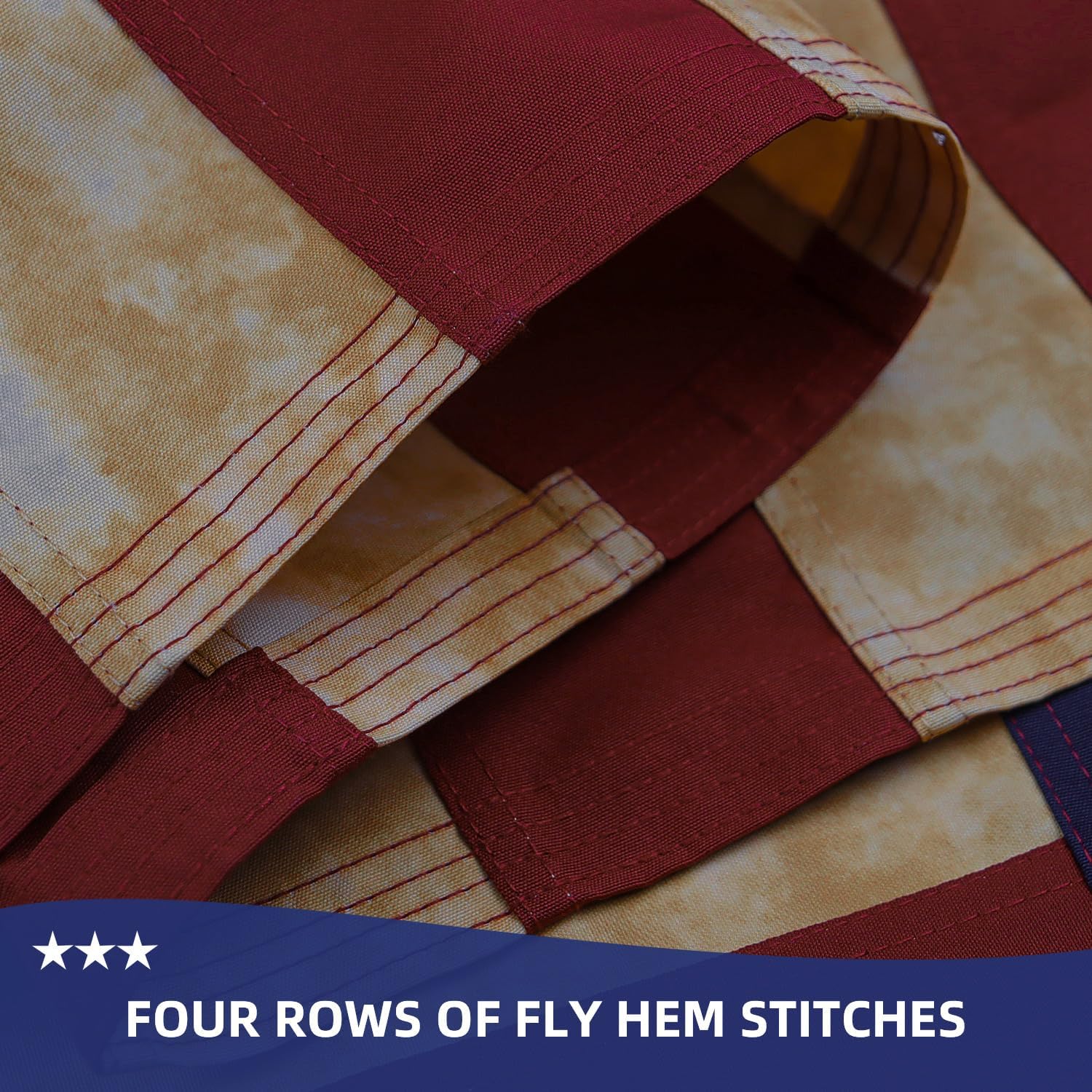 AGUIFLGS heavy-duty flag ends with extra stitching for extended longevity.