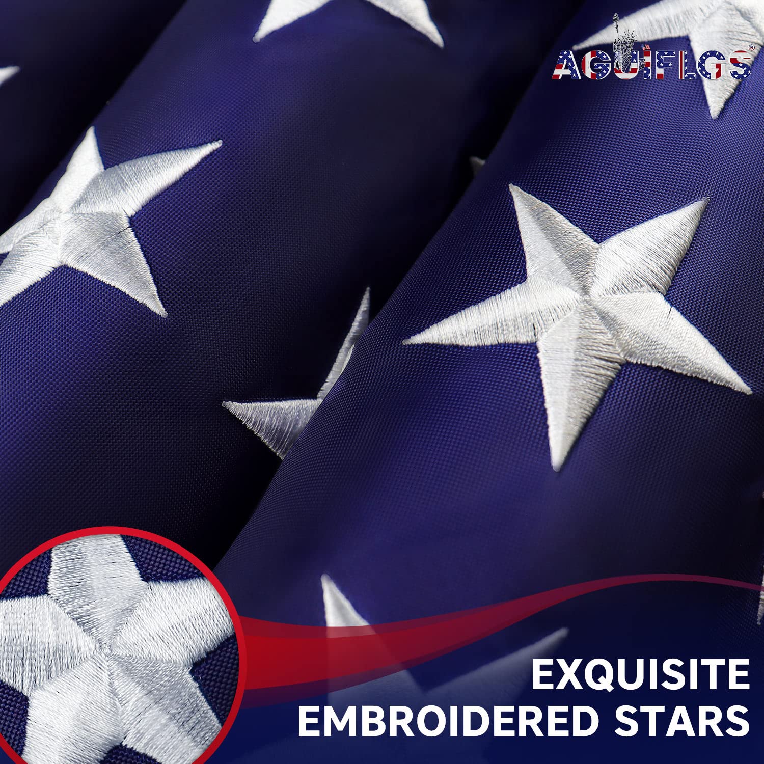 AGUIFLGS double-stitched stripes ensure longevity and reduced fraying.