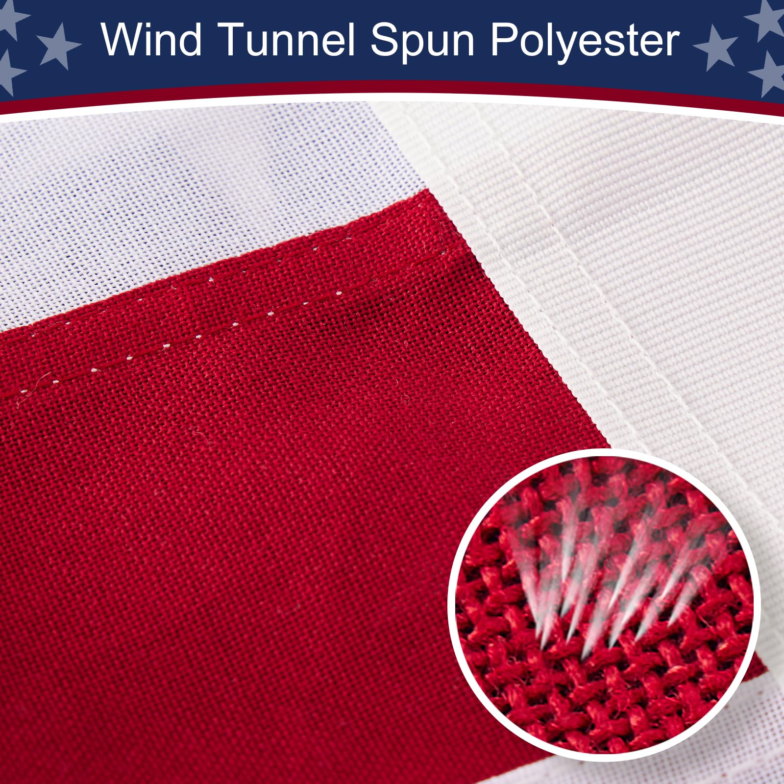 AGUIFLGS spun polyester fabric close-up emphasizes tear resistance.