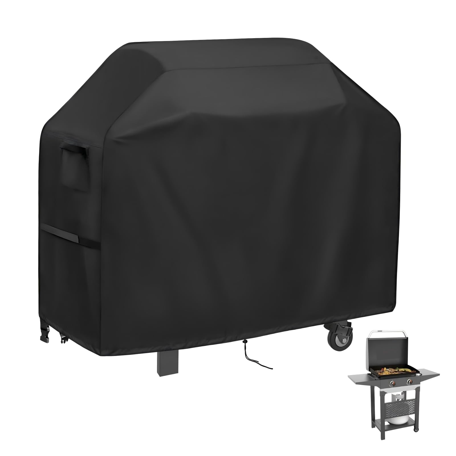 Agustone grill cover on Blackstone Pro 22-inch griddle with double shelf protection