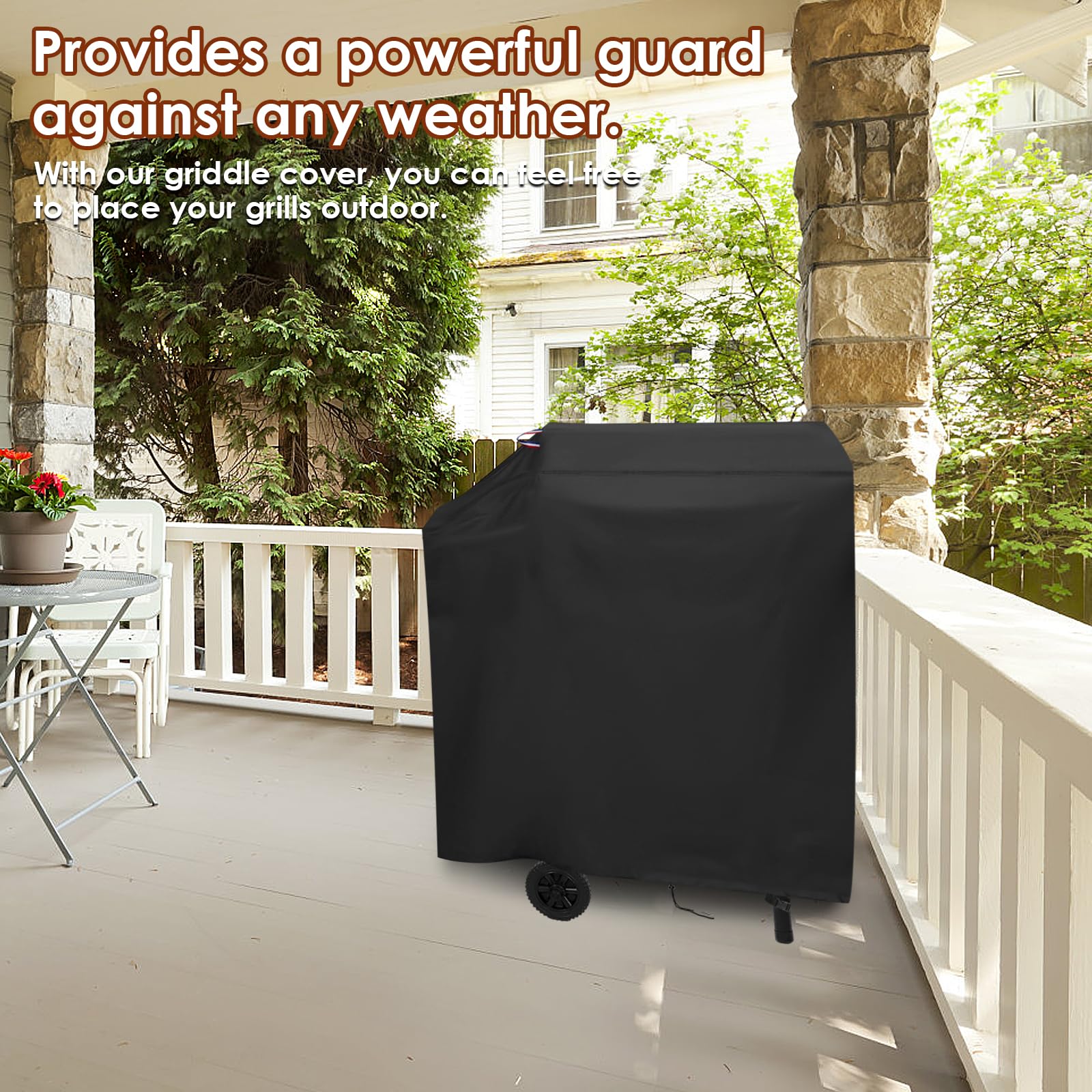 Agustone all-weather protection shields grills from snow, dust and sun exposure