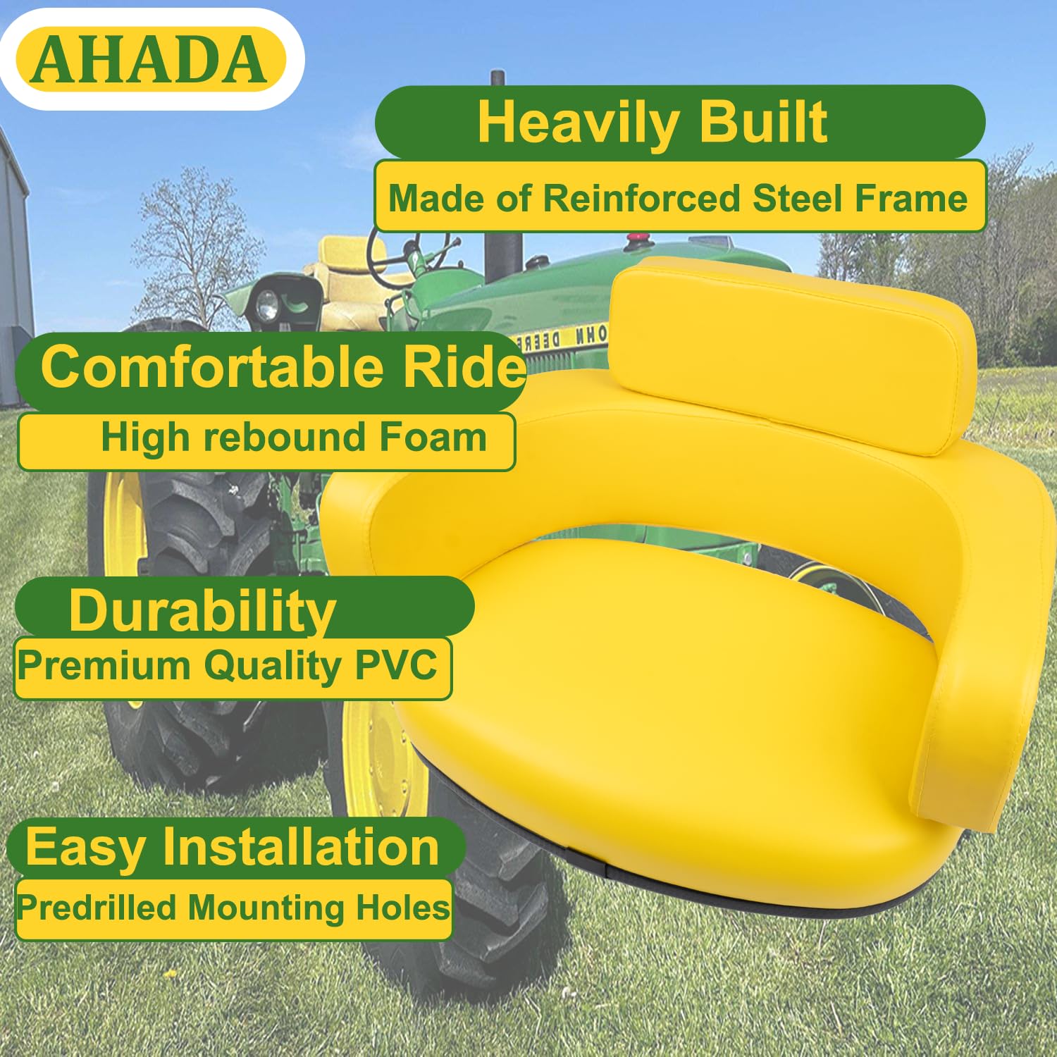 AHADA upper backrest cushion provides supportive back comfort during long shifts.