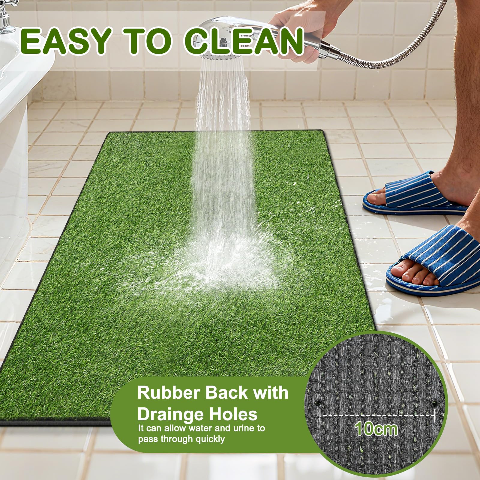 aHeemo grass pad drainage holes highlight fast drying and reduced mess