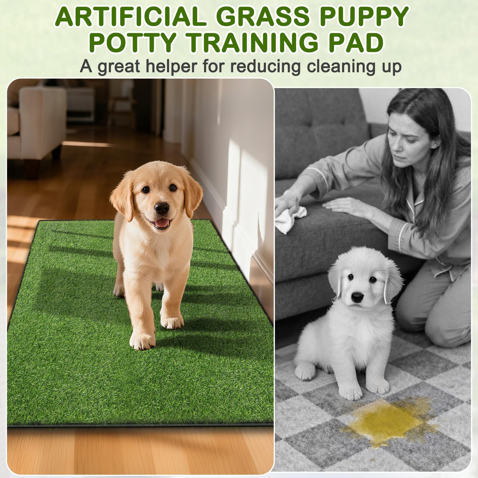 aHeemo soft realistic artificial grass invites pets to potty or play