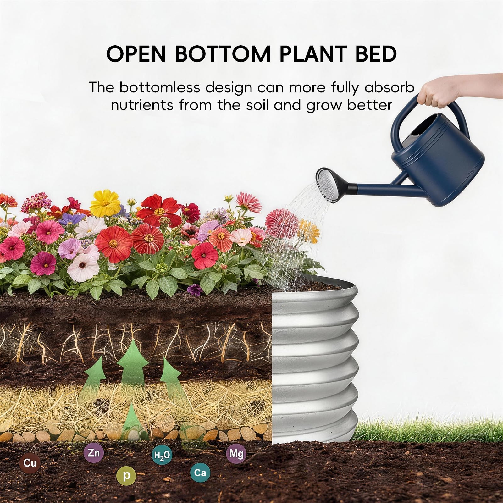 AHEONLAR large planter rounds offer neat, decorative planting areas.