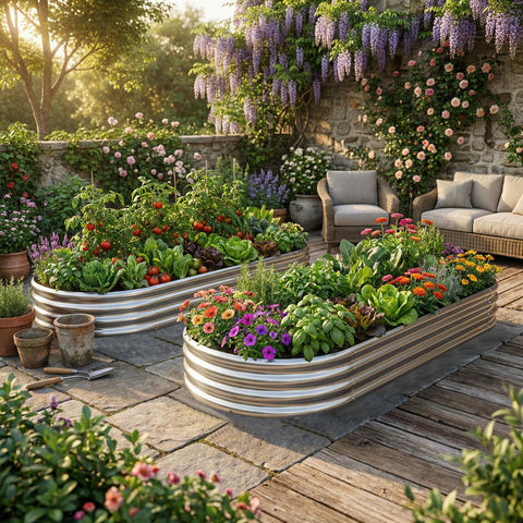 Open-base design promotes drainage and roots access for vegetables.