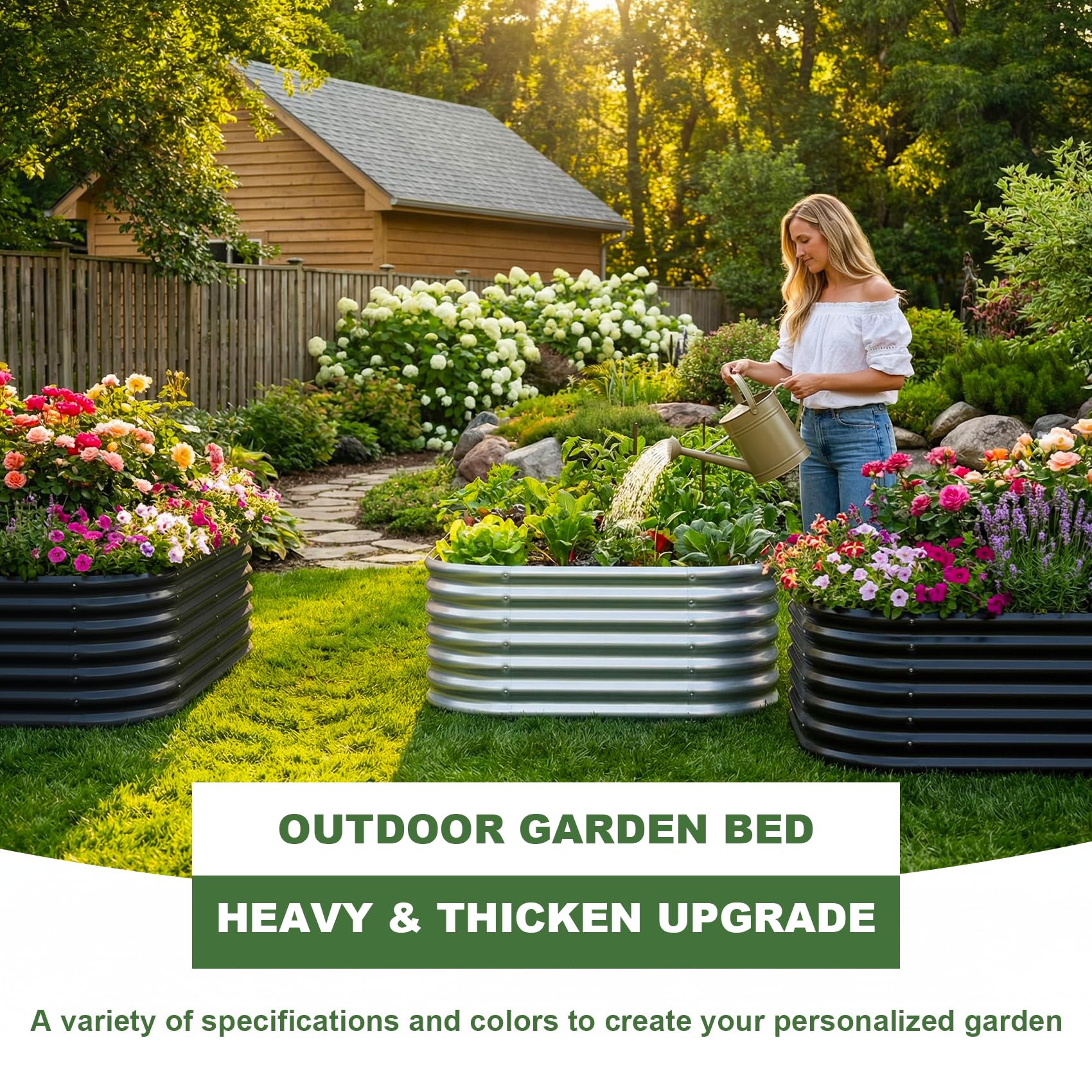 AHEONLAR outdoor planter beds organized on a patio or balcony.