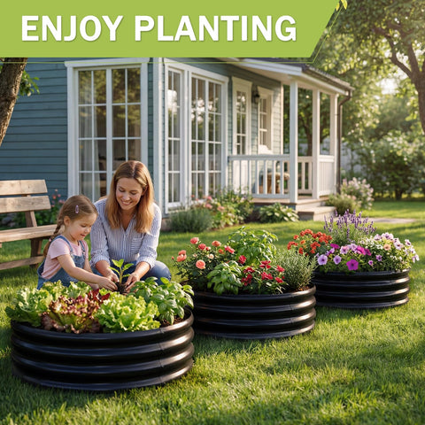 AHEONLAR round bed creates a neat contained planting area