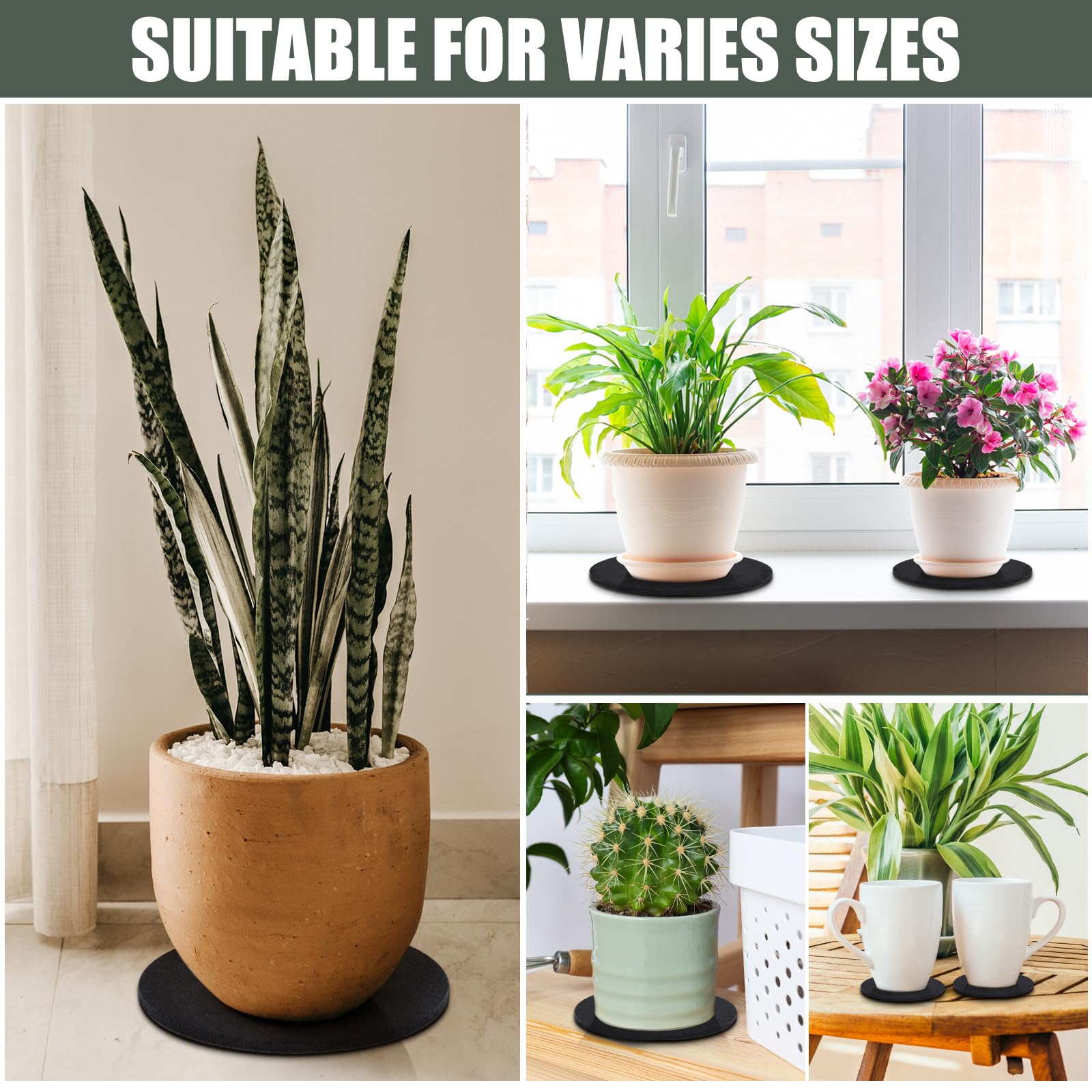 AHFCANG plant coasters prevent moisture damage when moving pots